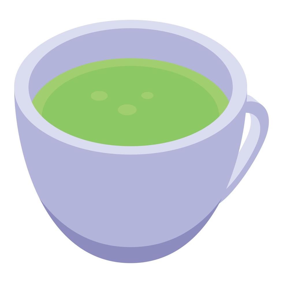 matcha tè tazza icona, isometrico stile vettore