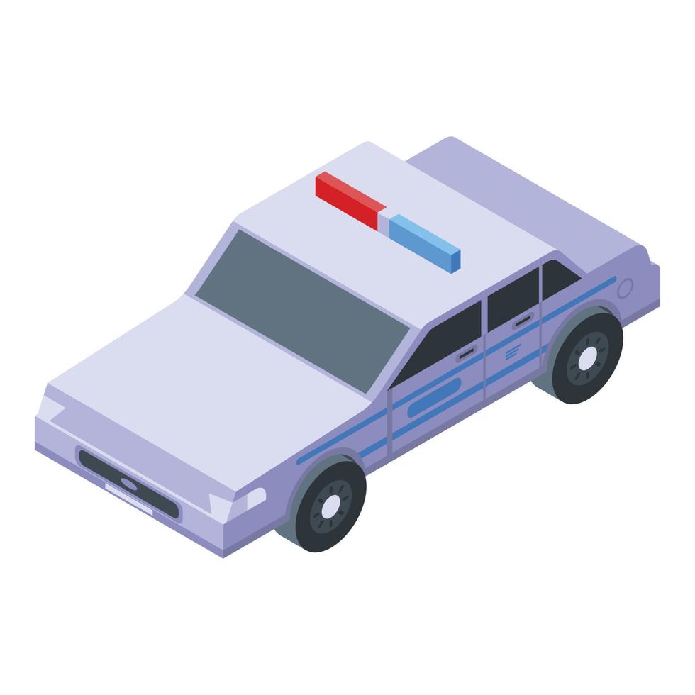 pattuglia polizia auto icona, isometrico stile vettore