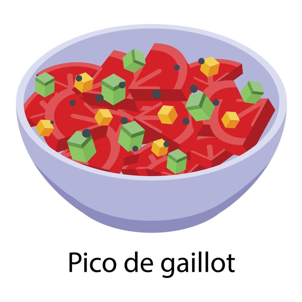 pico de gaillot icona, isometrico stile vettore