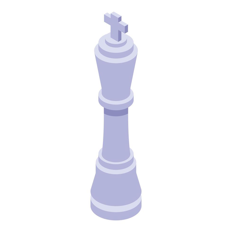 bianca scacchi re icona, isometrico stile vettore