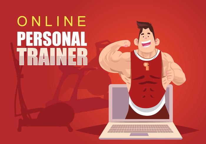 Vettore di personal trainer online