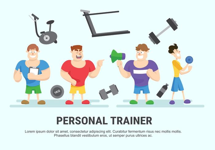 illustrazione vettoriale personal trainer