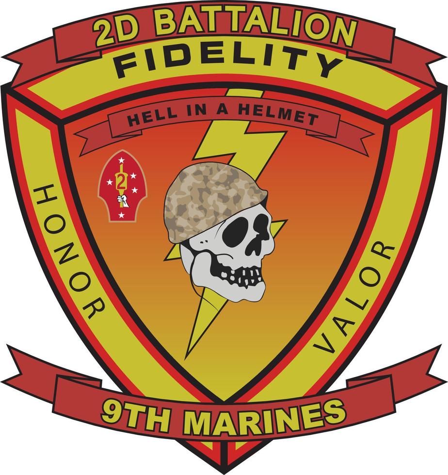 etichetta decalcomania cartello distintivo battaglione fedeltà marines vettore