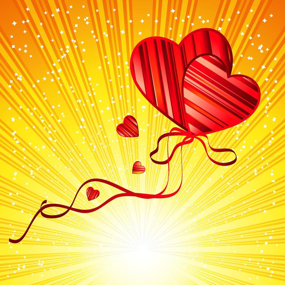 sfondo di San Valentino vettoriale con cuori a righe, illustrazione di design.