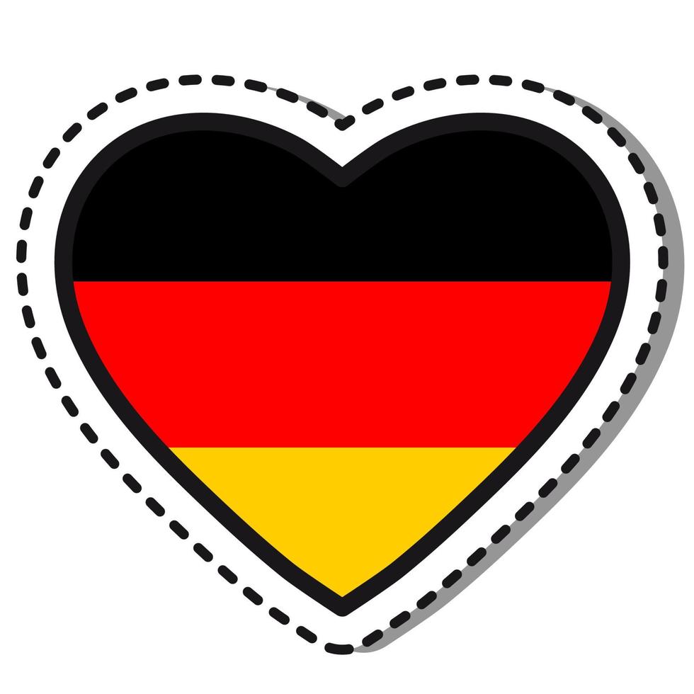 bandiera Germania cuore etichetta su bianca sfondo. Vintage ▾ vettore amore distintivo. modello design elemento. nazionale giorno. viaggio cartello.
