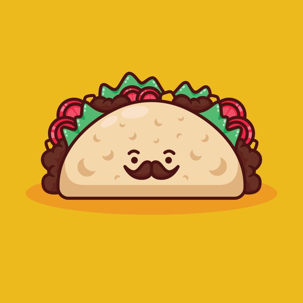 carino taco illustrazione nel piatto design vettore