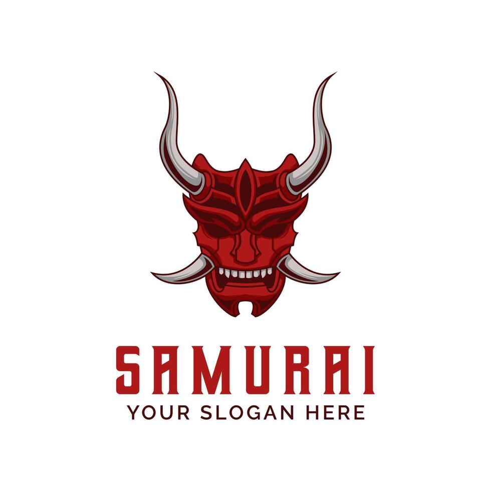 ronin Hanya maschera viso samurai guerriero logo casco Vintage ▾ vettore illustrazione