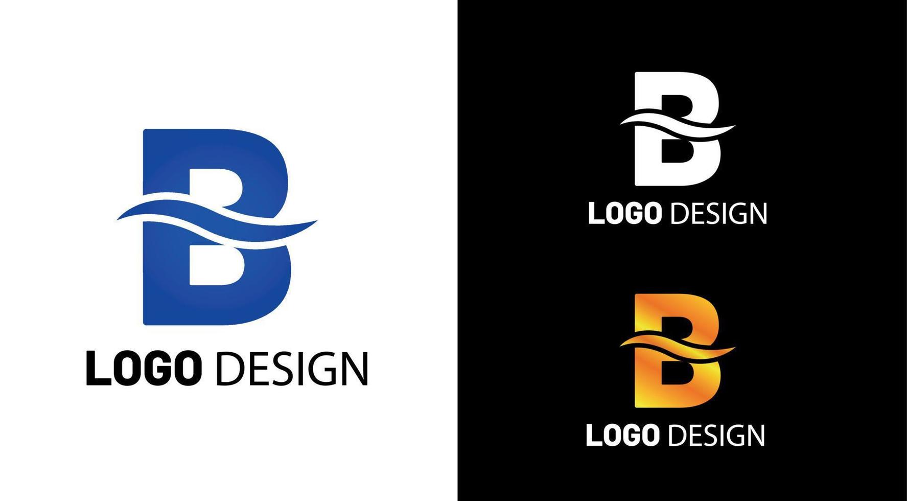 B lettera lettermark logo design vettore