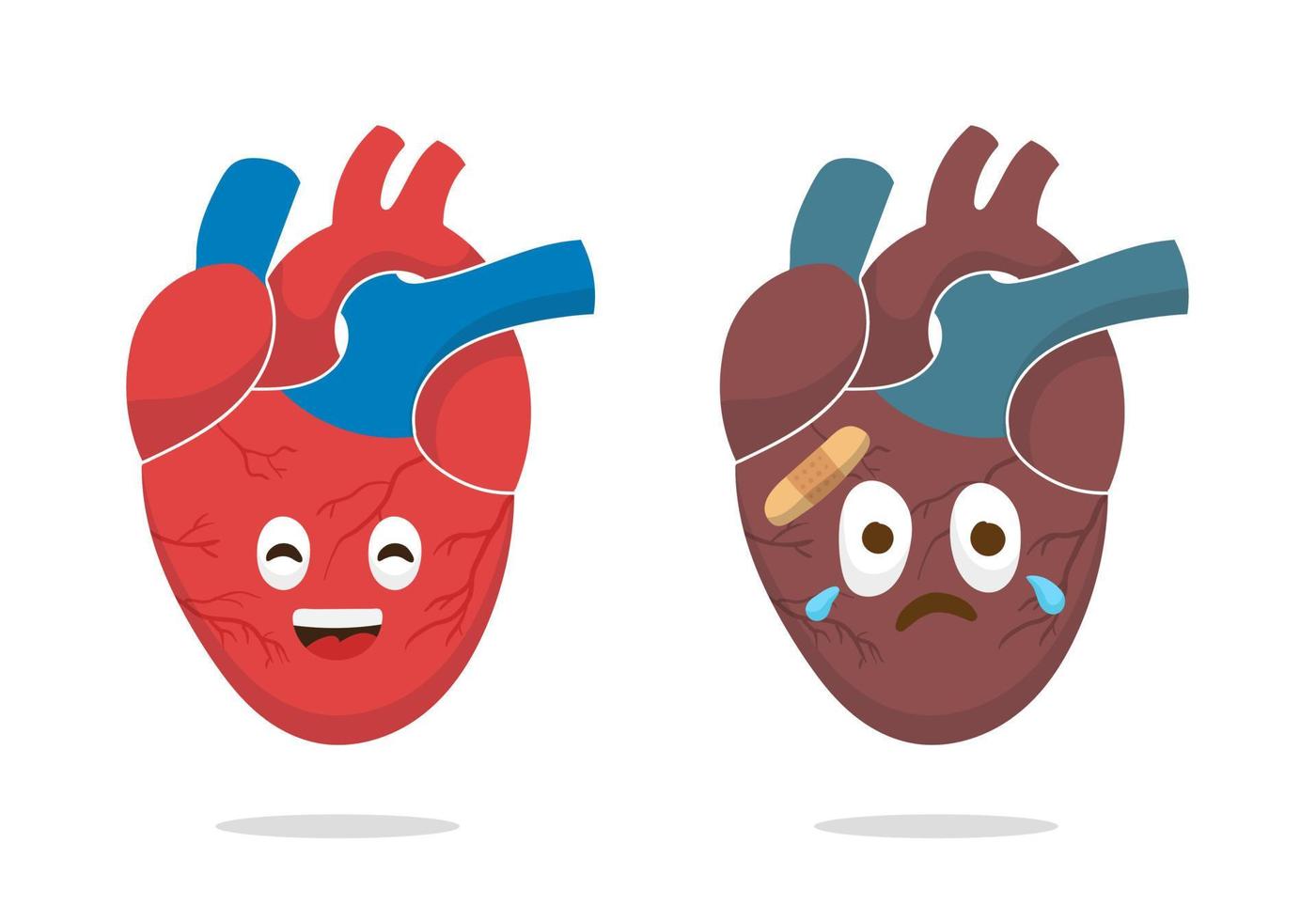 illustrazione di cartone animato cuore organo bene per formazione scolastica, striscione, salutare icona. vettore