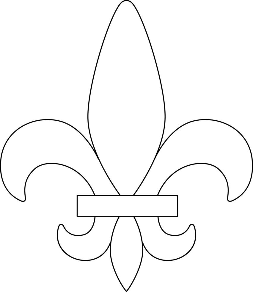 fleur de lys simbolo isolato colorazione pagina vettore