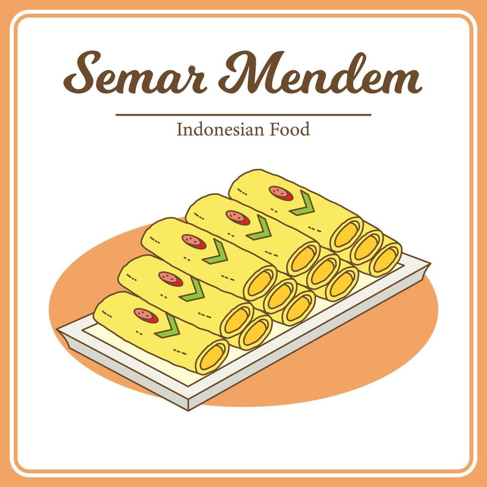 mano disegnato di tradizionale indonesiano cibo chiamato semar mendem. delizioso asiatico cibo scarabocchio vettore