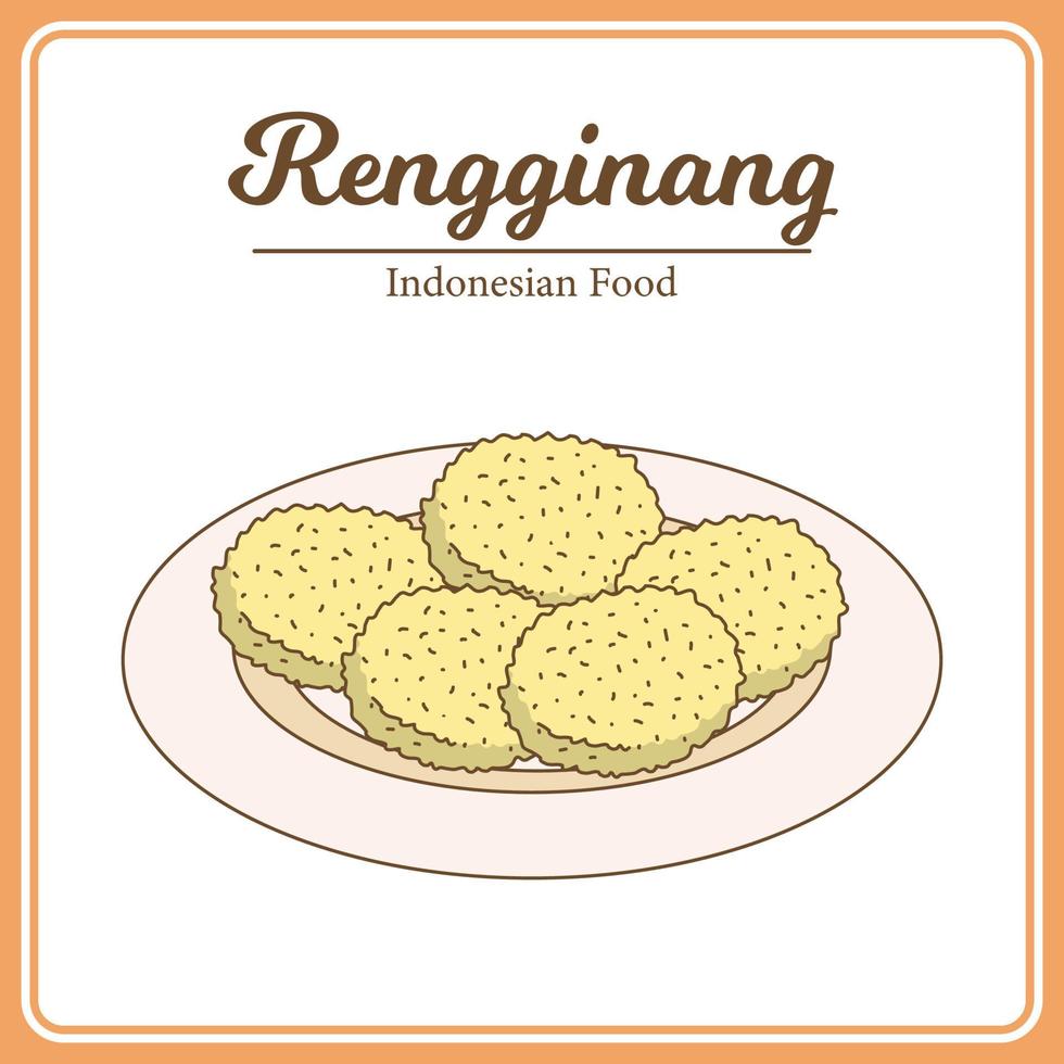 delizioso tradizionale indonesiano cibo chiamato renging vettore