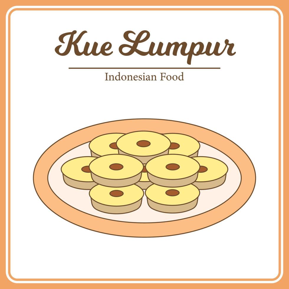 delizioso tradizionale indonesiano cibo chiamato kue Lumpur vettore