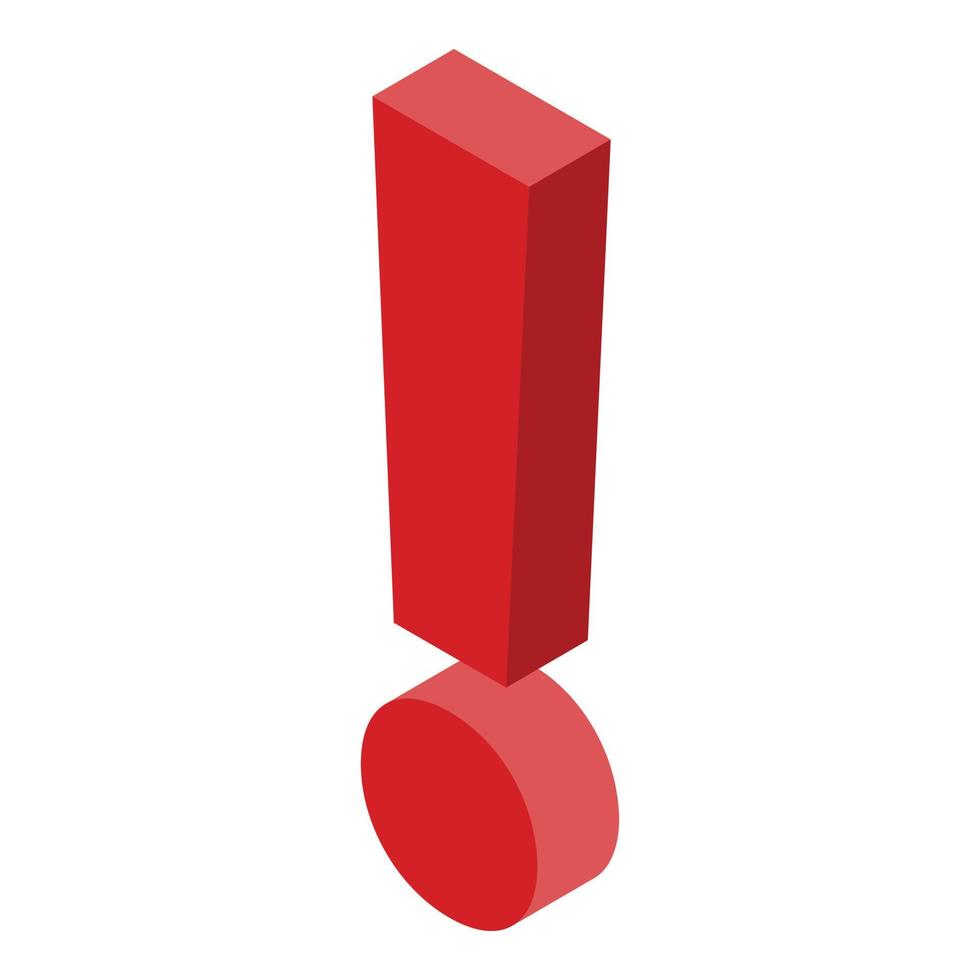 esclamazione cartello icona, isometrico stile vettore