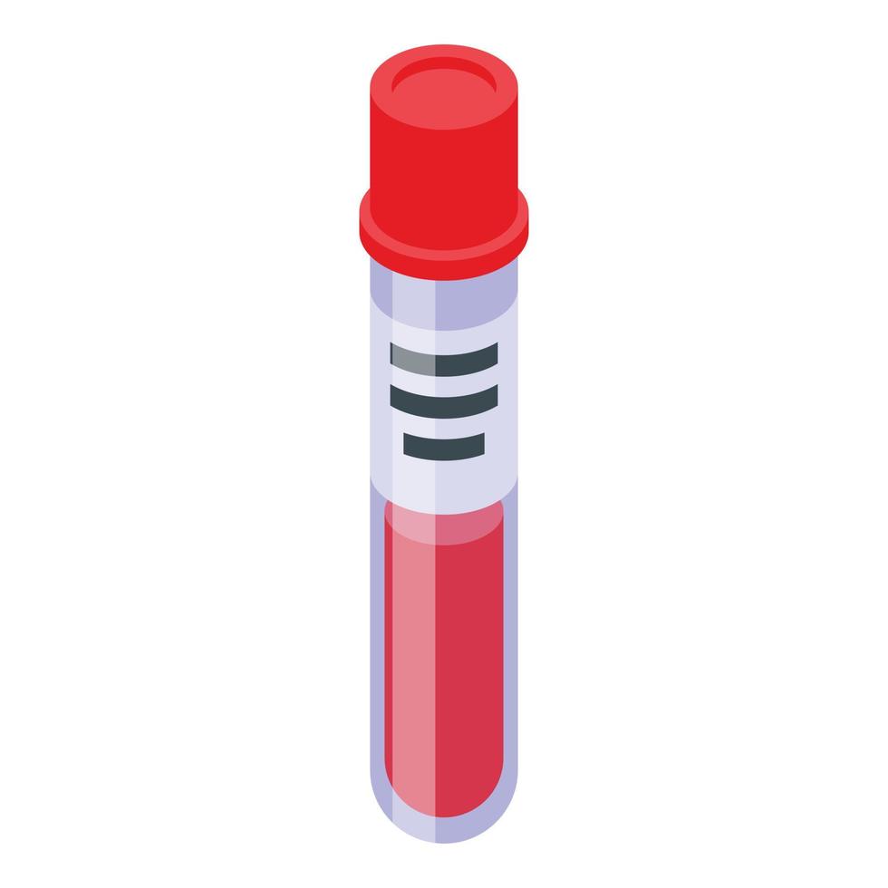 sangue test tubo icona isometrico vettore. laboratorio medico test vettore