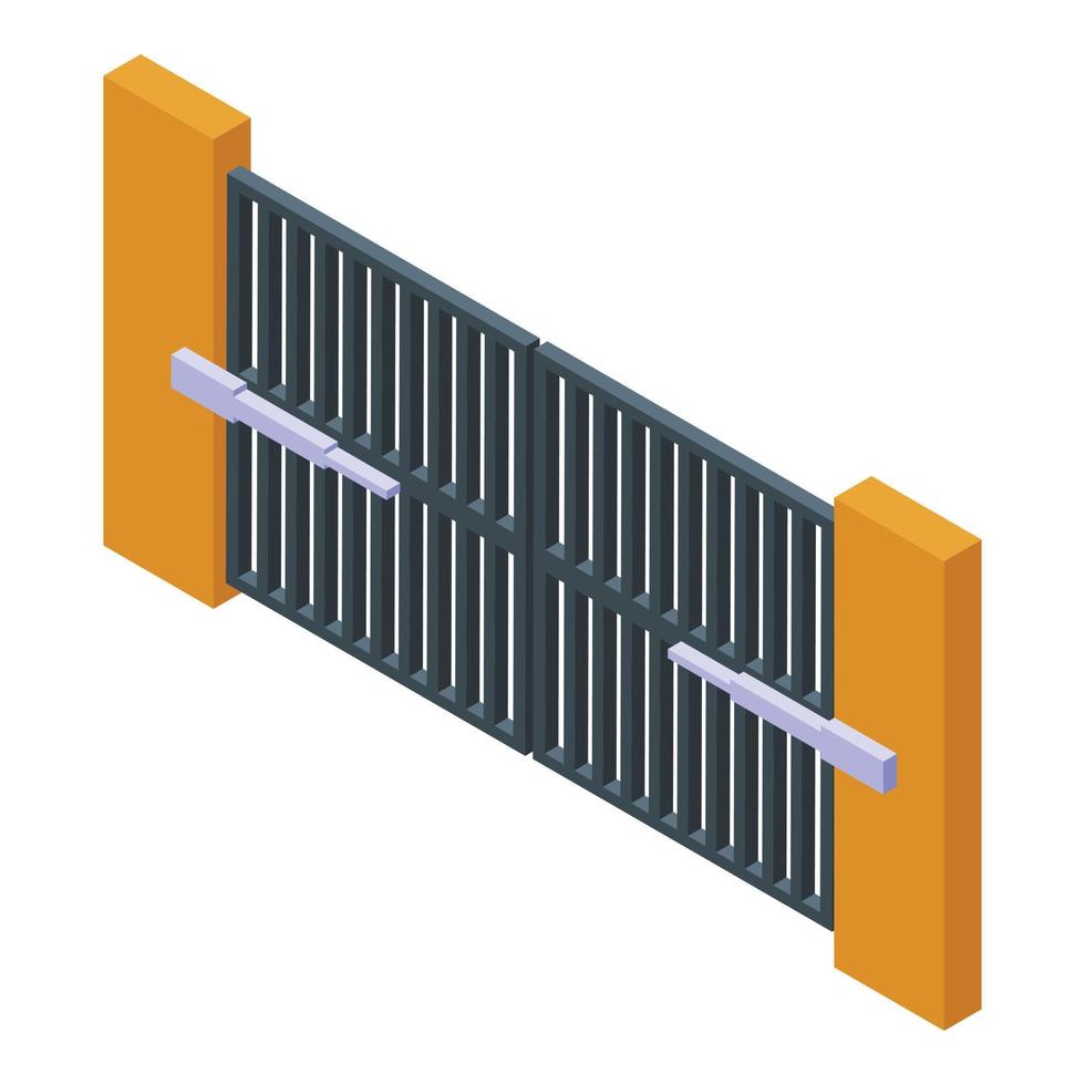 automatico cancello pulsante icona, isometrico stile vettore