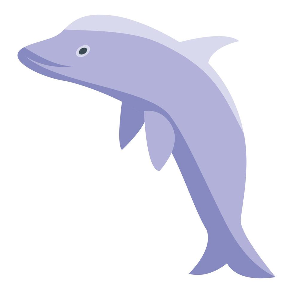 carino delfino icona, isometrico stile vettore