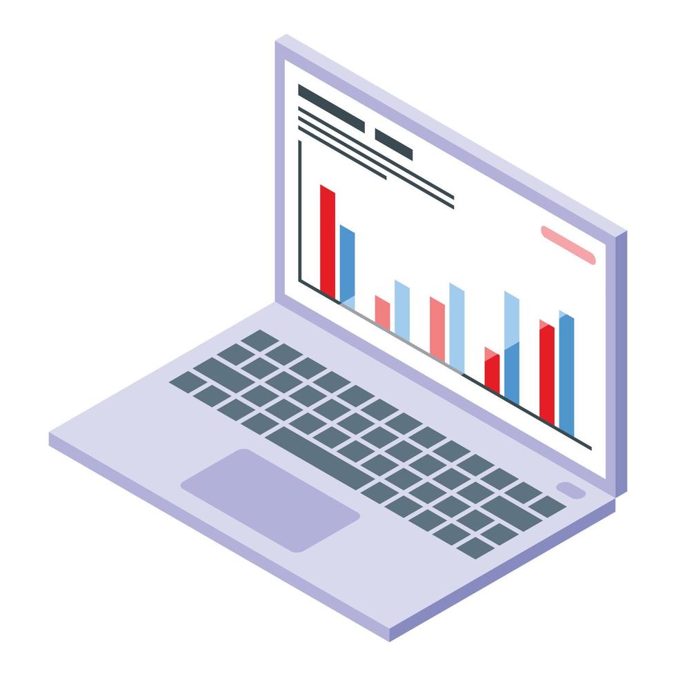 classifica il computer portatile icona, isometrico stile vettore