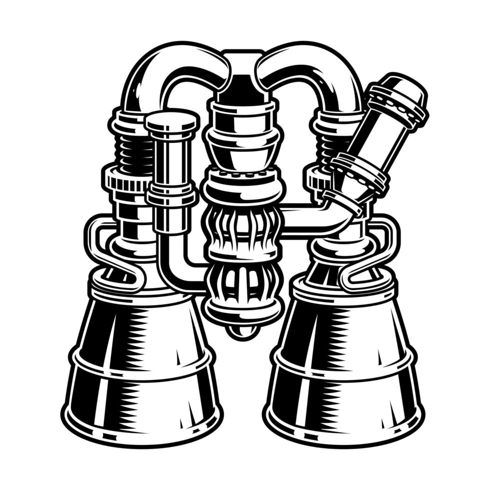 vettore illustrazione di razzo motore