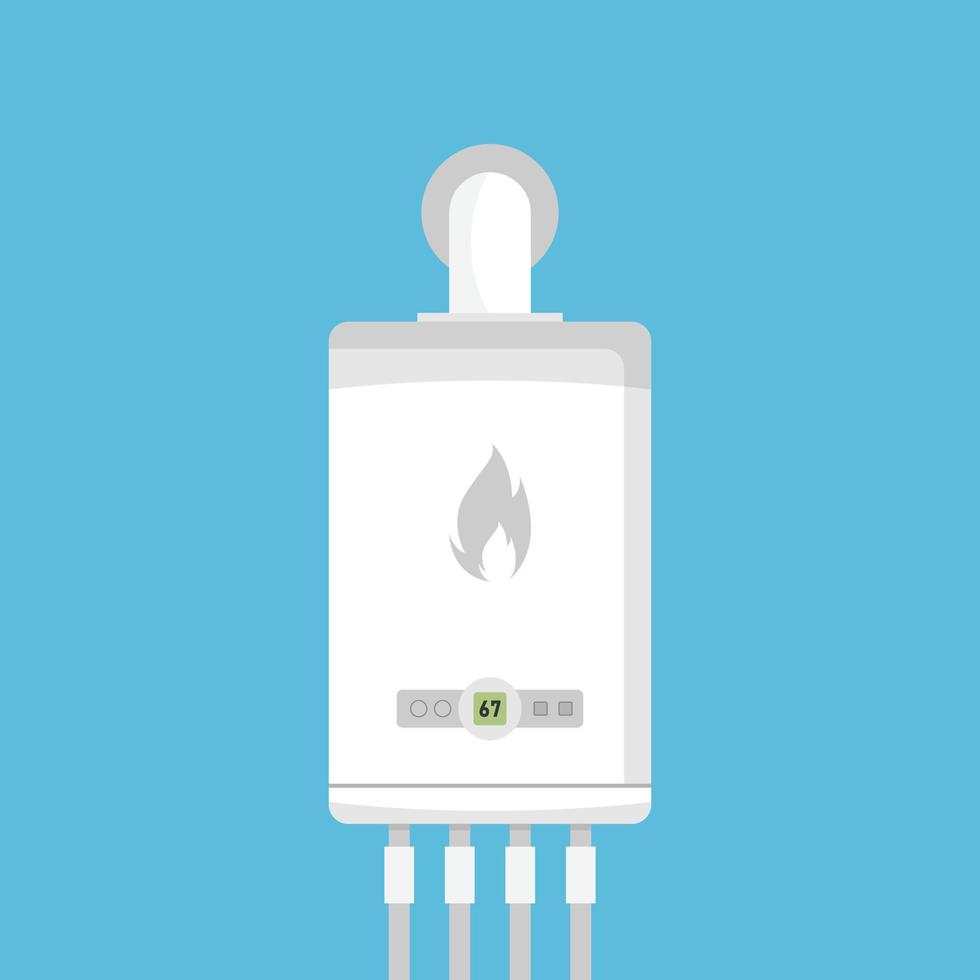 gas caldaia icona nel piatto stile. riscaldatore vettore illustrazione su isolato sfondo. bollente cartello attività commerciale concetto.