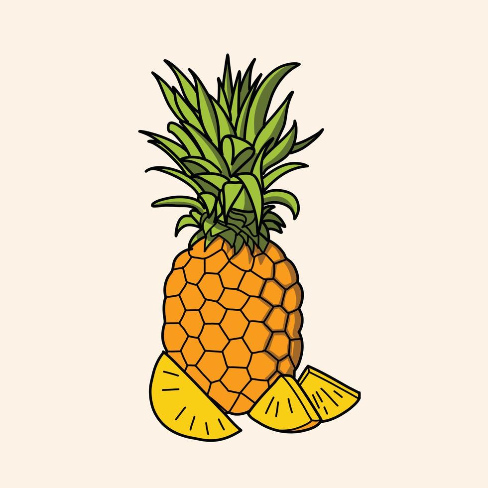 illustrazione vettoriale di frutta ananas