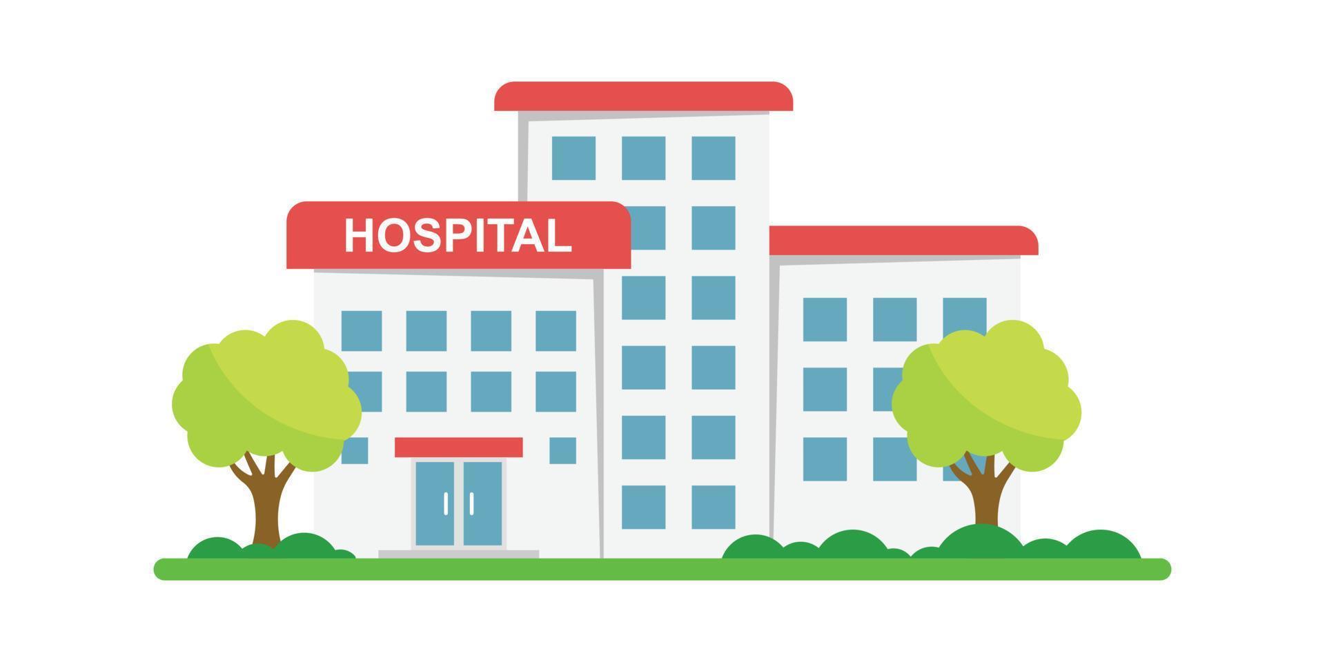 ospedale edificio icona nel piatto stile. medico clinica vettore illustrazione su isolato sfondo. medicina cartello attività commerciale concetto.