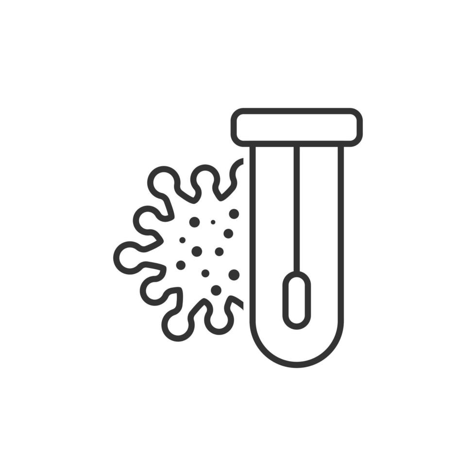 coronavirus test icona nel piatto stile. covid-19 vettore illustrazione su isolato sfondo. medico diagnostico cartello attività commerciale concetto.