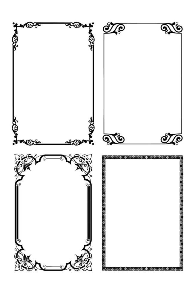 impostato di decorativo elegante montatura per fotografie. montatura con modelli e ornamenti. vettore