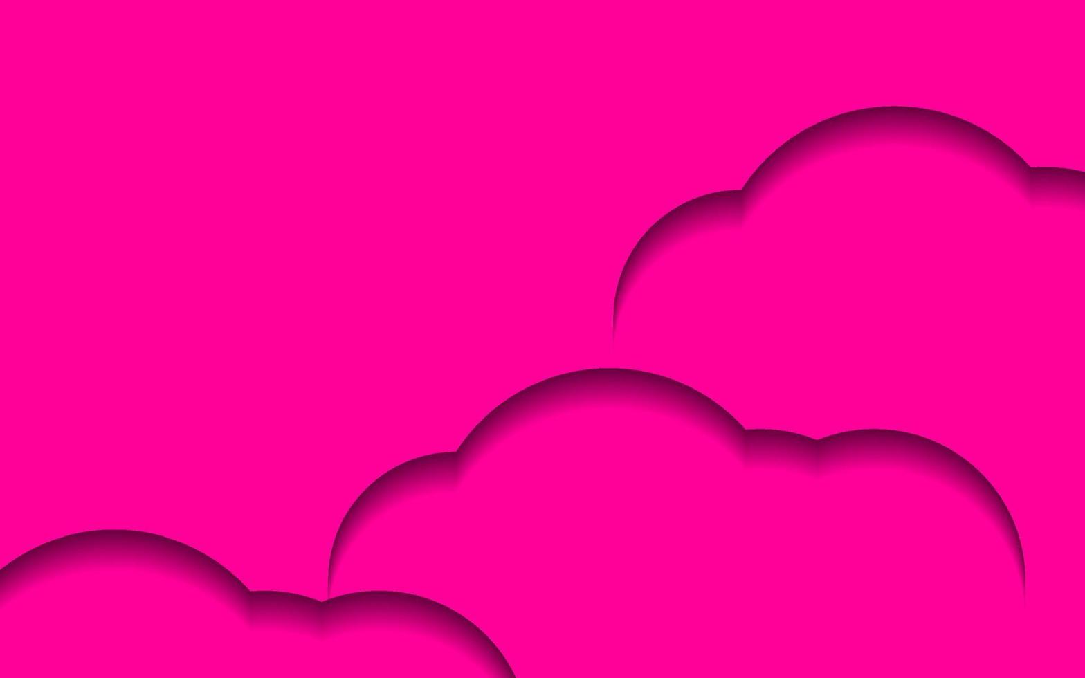 astratto papercut nube cielo rosa colore sfondo vettore