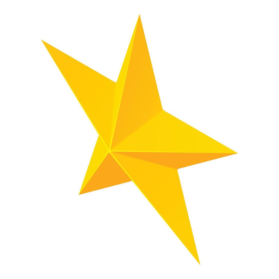 d'oro stella icona isometrico vettore. cinque appuntito giallo stella vettore