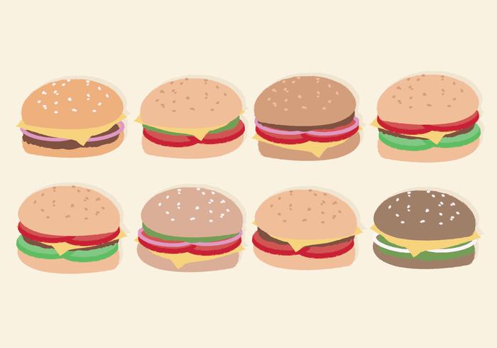 Hamburger disegnati a mano di vettore