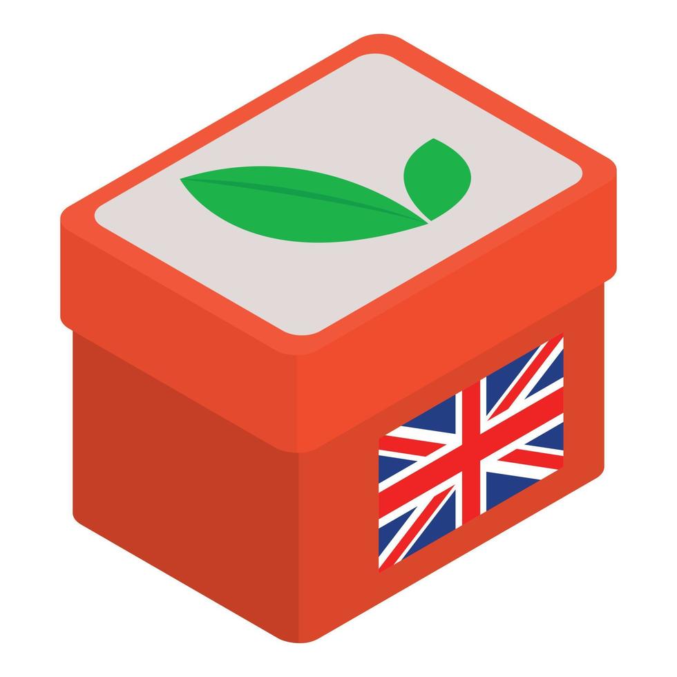 inglese tè icona, isometrico stile vettore
