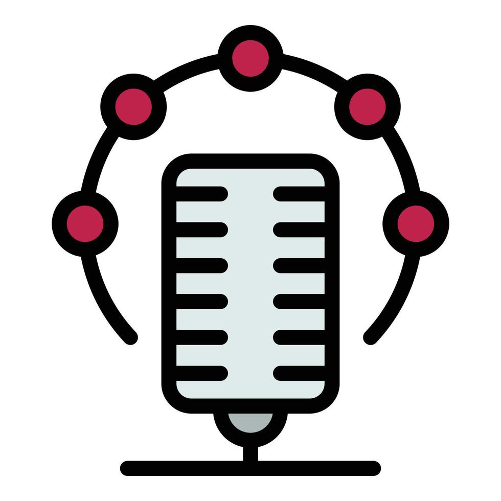 traduttore microfono icona colore schema vettore