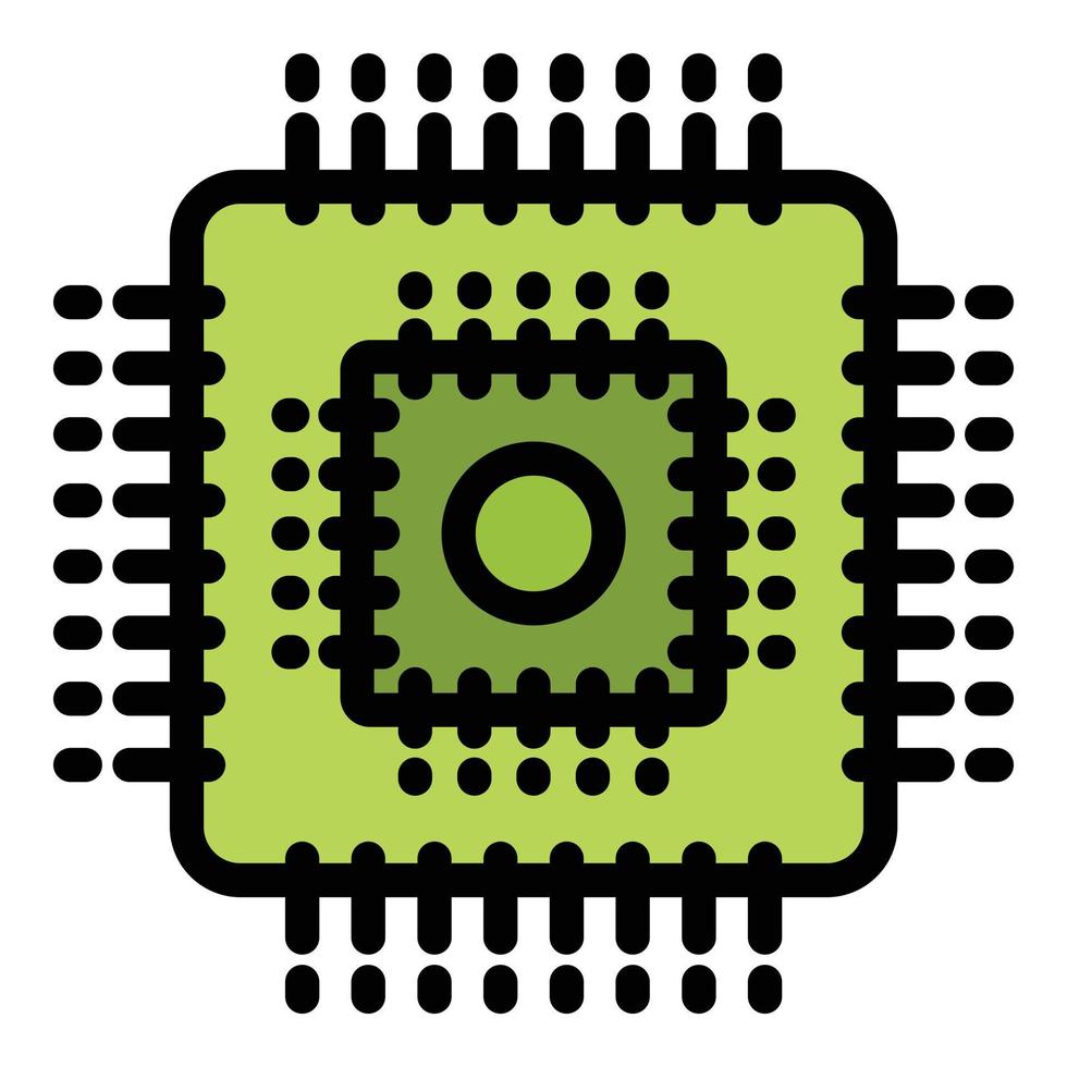 ingegnere processore icona colore schema vettore
