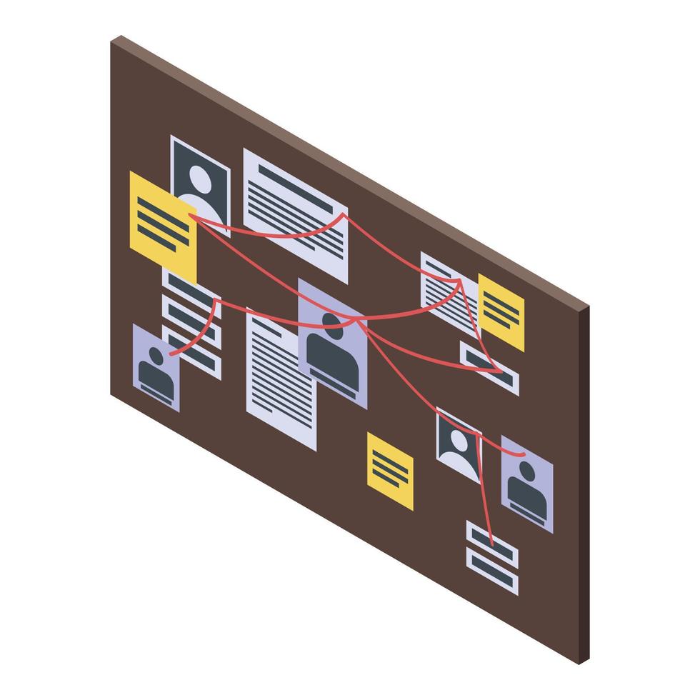 reclutatore tavola schema icona, isometrico stile vettore