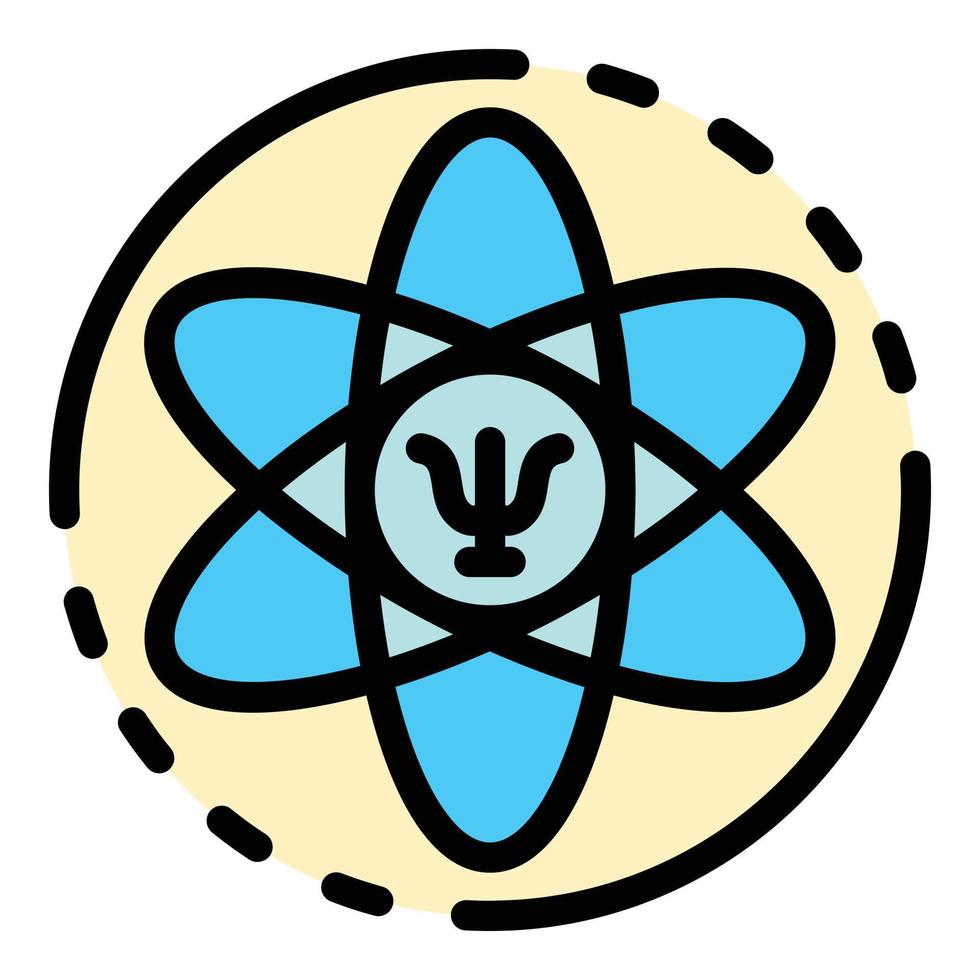 cartello di psicologia nel il atomo icona colore schema vettore