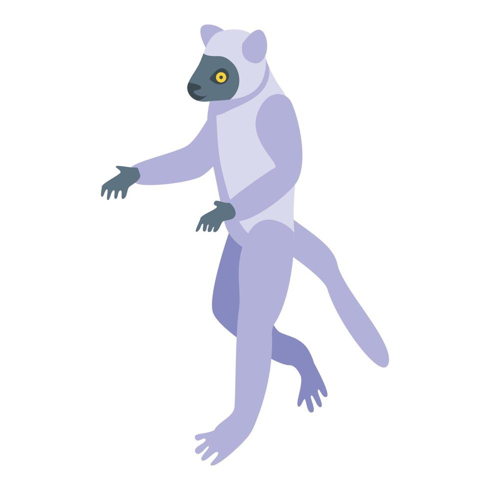 lemure animale icona, isometrico stile vettore