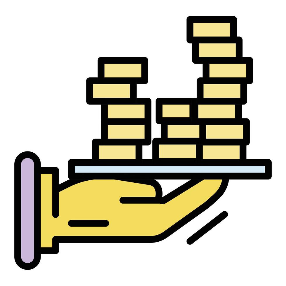 corruzione i soldi vassoio icona colore schema vettore