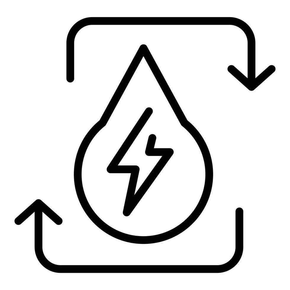 rinnovabile acqua energia icona schema vettore. eco energia vettore