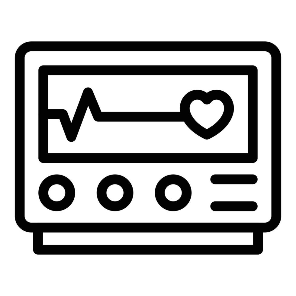 cardiologo dispositivo icona schema vettore. medico tenere sotto controllo vettore