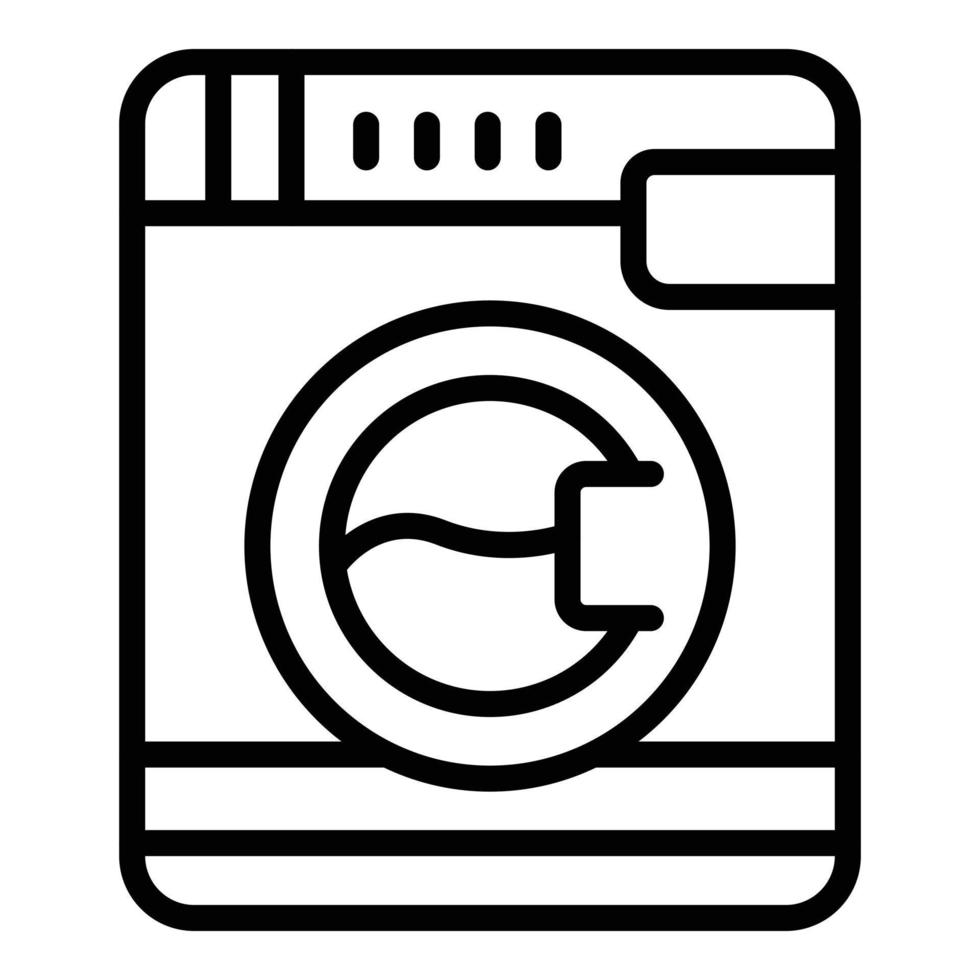 lavare macchina icona, schema stile vettore