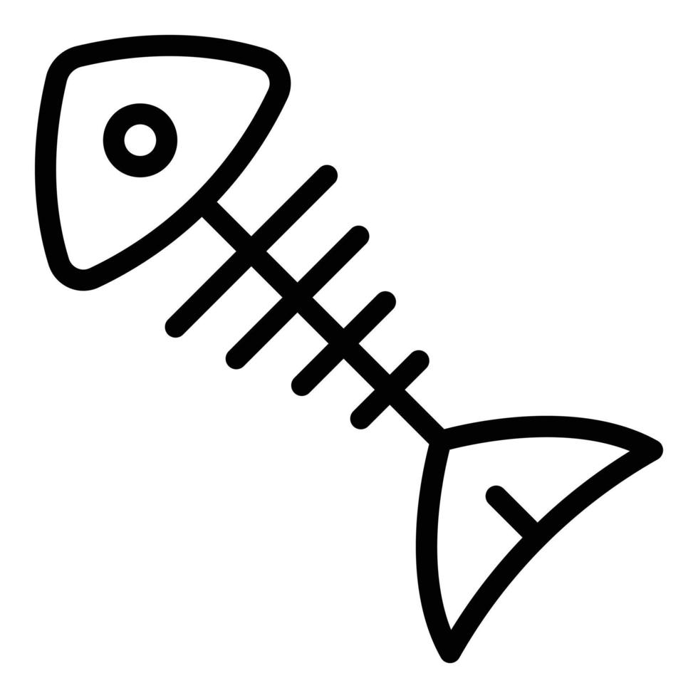 gatto pesce ossatura icona, schema stile vettore