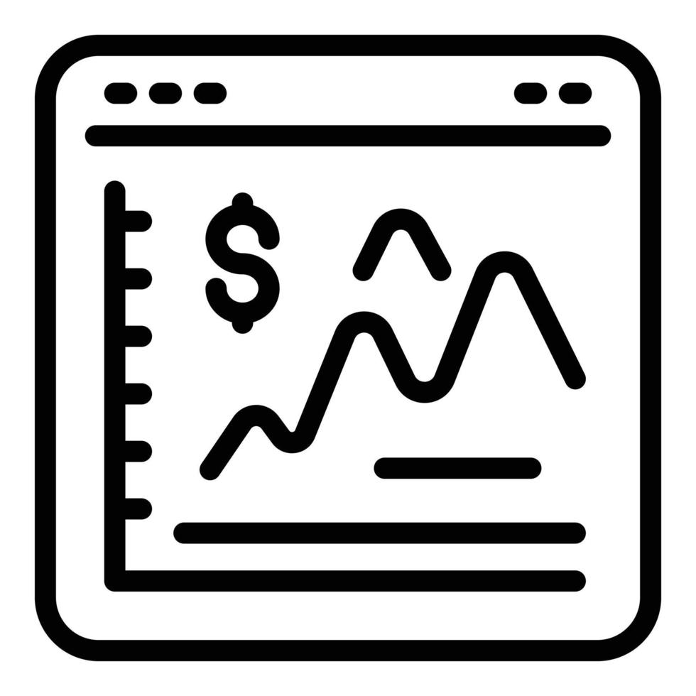 finanziario pianificazione icona, schema stile vettore
