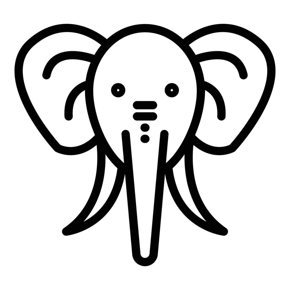 selvaggio elefante icona, schema stile vettore