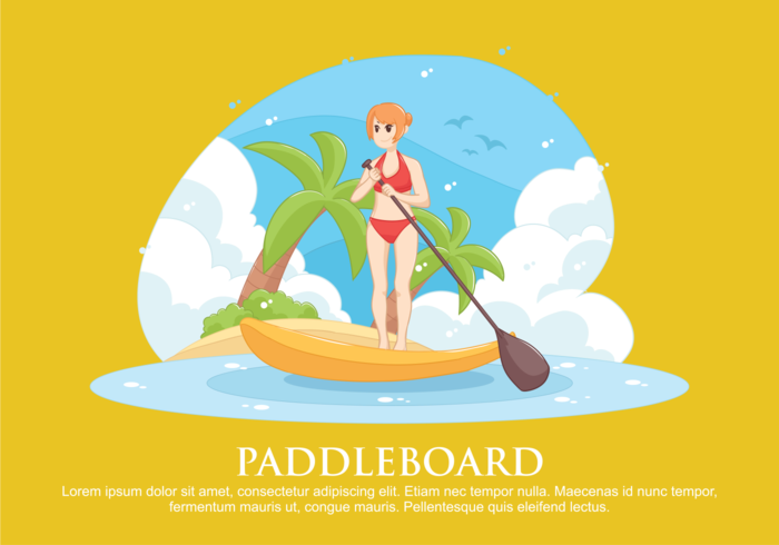 Illustrazione vettoriale di paddleboard