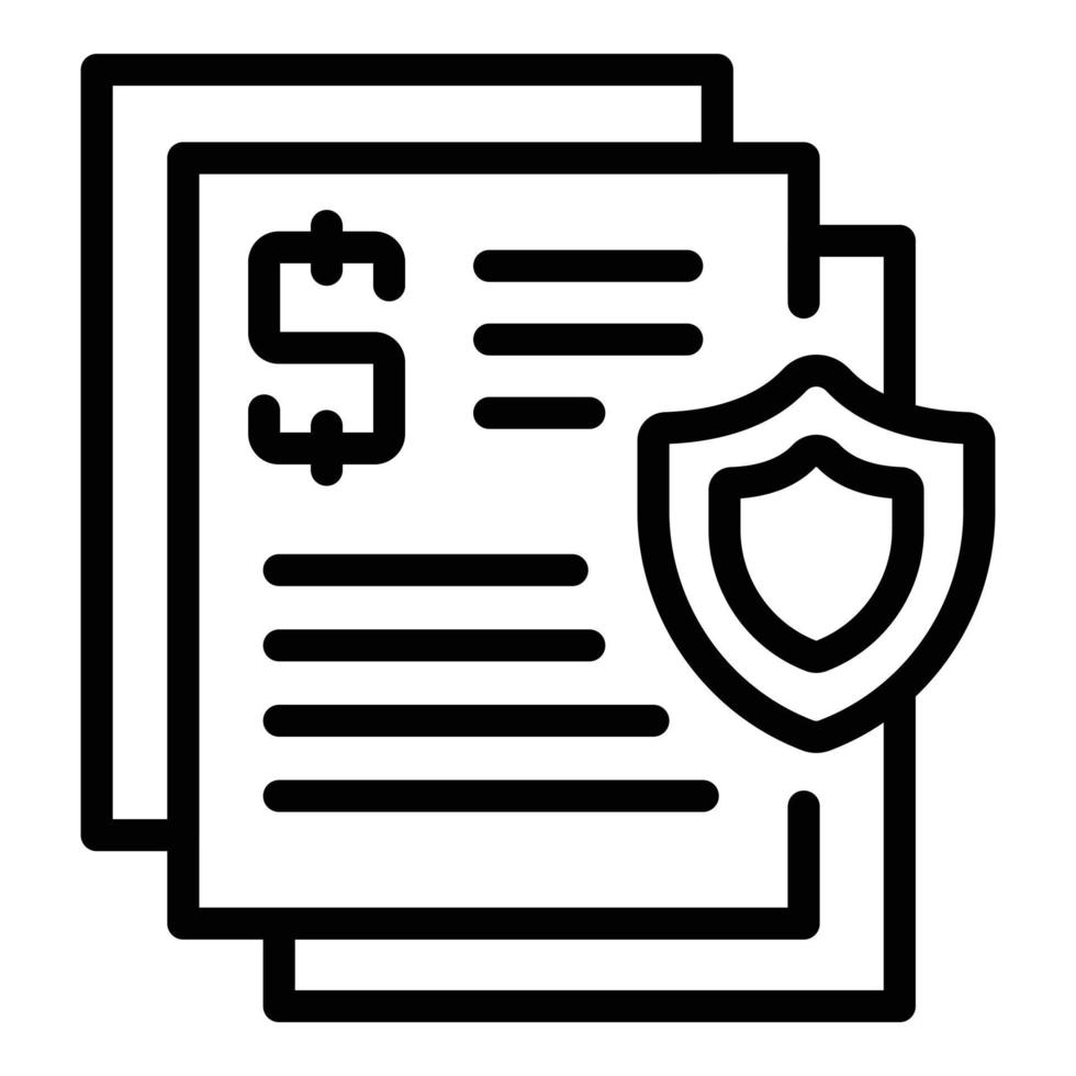 responsabilità i soldi carta icona, schema stile vettore