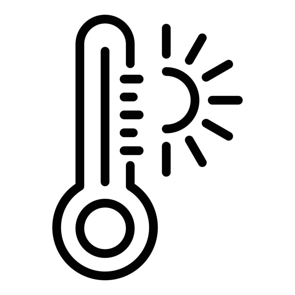 caldo estate icona, schema stile vettore