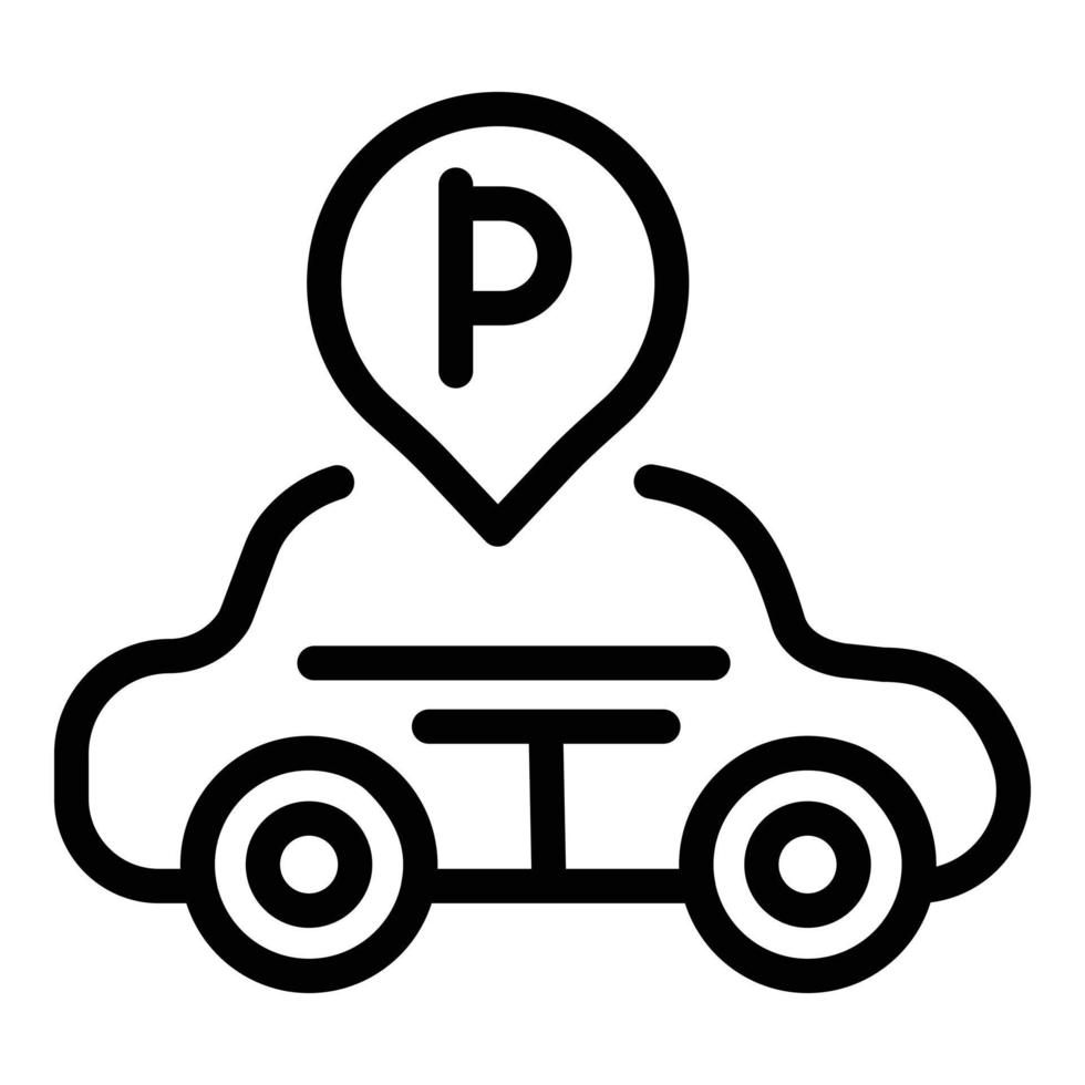 auto parcheggio icona, schema stile vettore