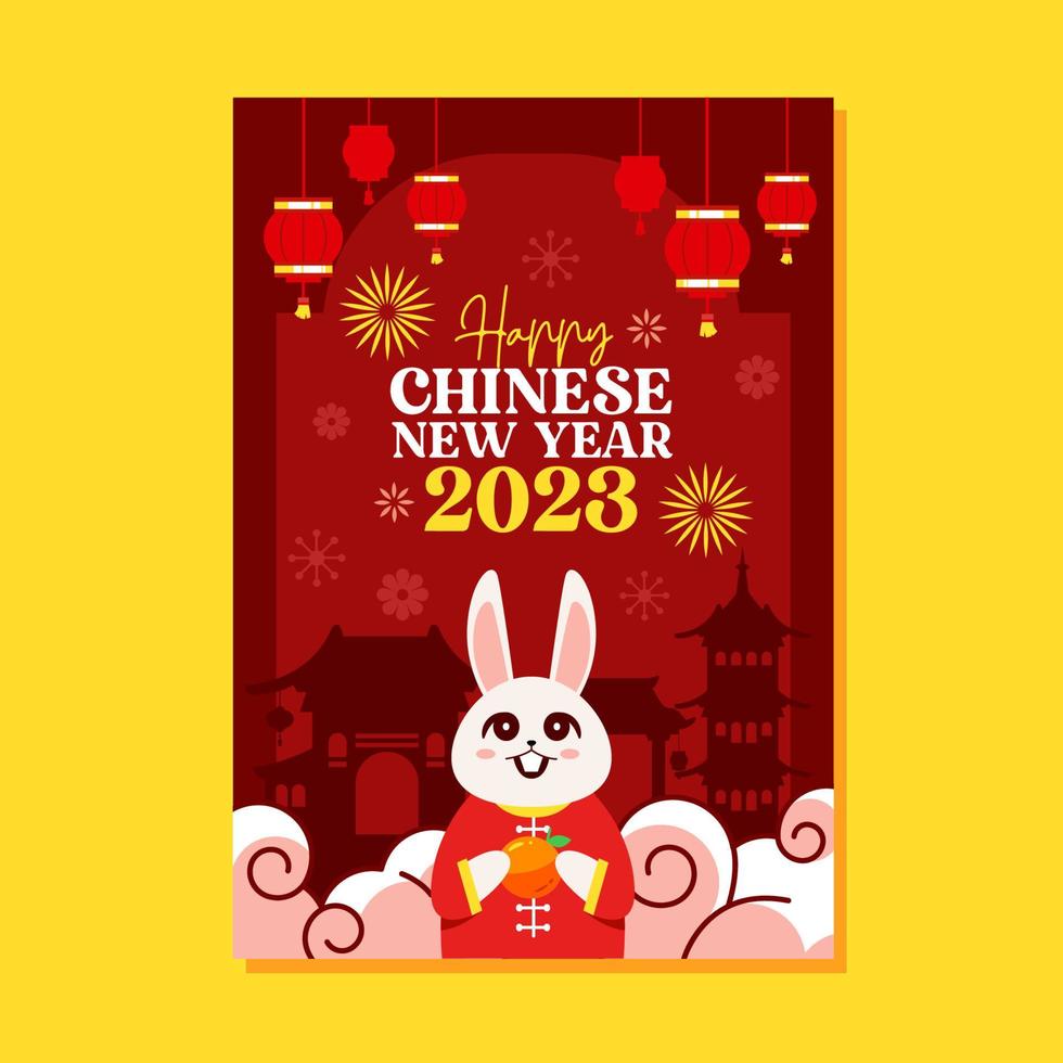 Cinese nuovo anno festa manifesto concetto vettore