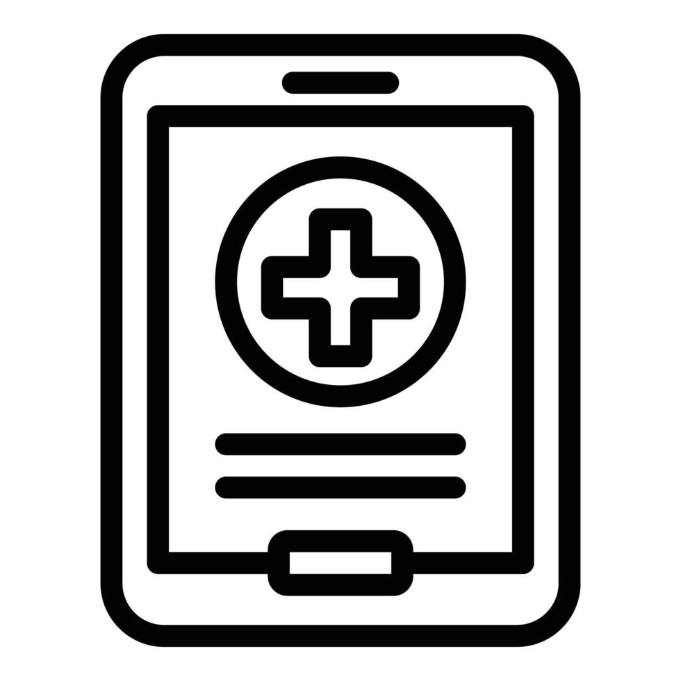 mobile medico carta icona, schema stile vettore